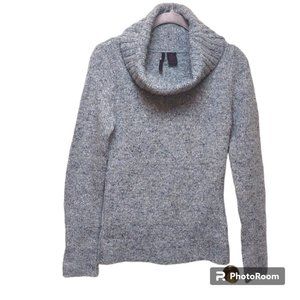 Heart n Crush LS Cowlneck Pullover Marled Grey Knit Stretch Sweater